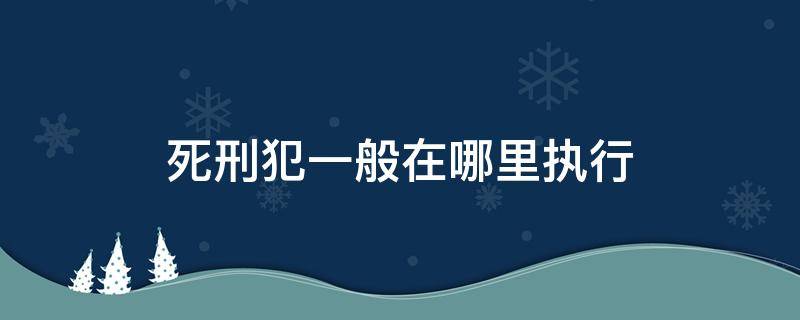 死刑犯一般在哪里执行（一般死刑犯在哪里进行的）