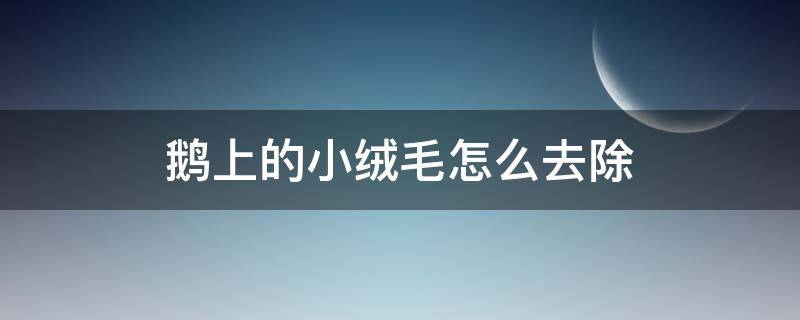 鹅上的小绒毛怎么去除（鹅上面的绒毛怎么退掉）