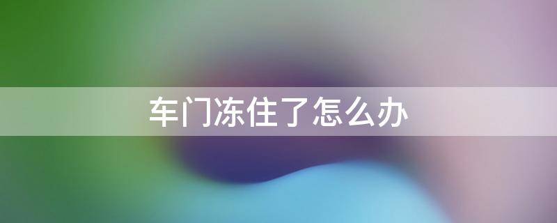 车门冻住了怎么办 车门冻住了怎么办倒玻璃水