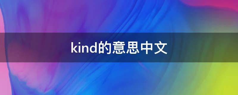 kind的意思中文 kind的中文意思是什么