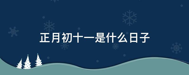 正月初十一是什么日子 正月初十一是什么日子好不好