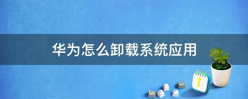 华为怎么卸载系统应用 怎么卸载华为的系统应用