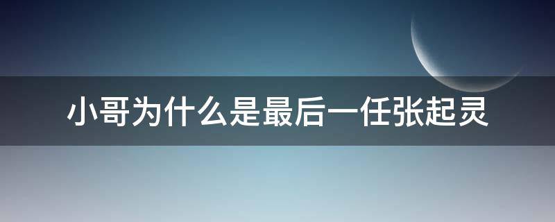 小哥为什么是最后一任张起灵 张起灵为何是最后一任