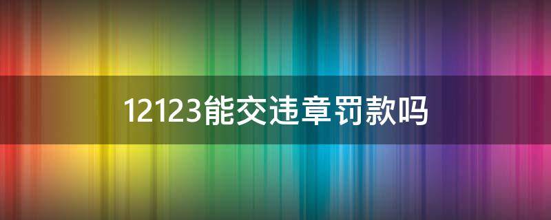 12123能交违章罚款吗（12123交通违章交罚款可以吗）