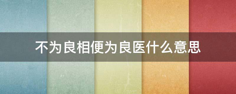 不为良相便为良医什么意思（为什么不为良相便为良医）