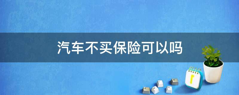 汽车不买保险可以吗 买汽车可以不买保险吗