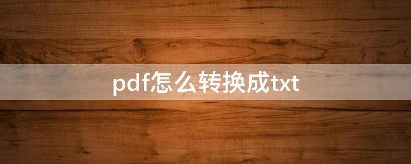 pdf怎么转换成txt（pdf怎么转换成txt手机上免费）