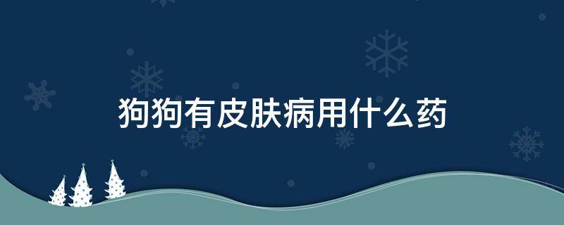 狗狗有皮肤病用什么药 狗狗有皮肤病怎么办要用什么药