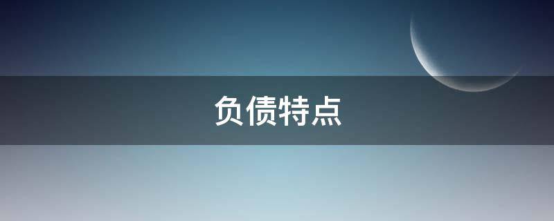 负债特点 负债的特点