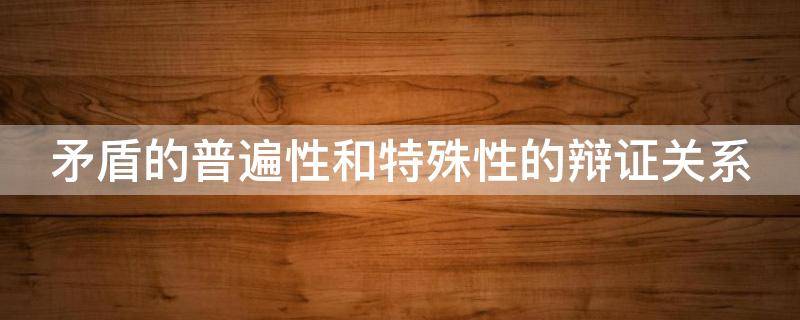 矛盾的普遍性和特殊性的辩证关系 政治矛盾的普遍性和特殊性的辩证关系