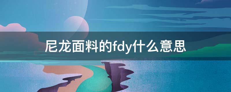 尼龙面料的fdy什么意思 尼龙FDY