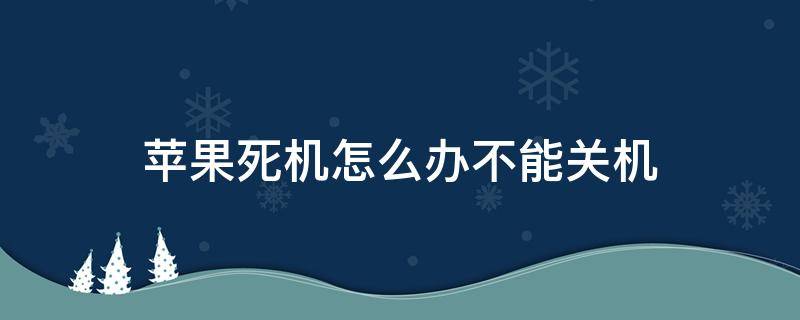 苹果死机怎么办不能关机 苹果手机死机,不能关机