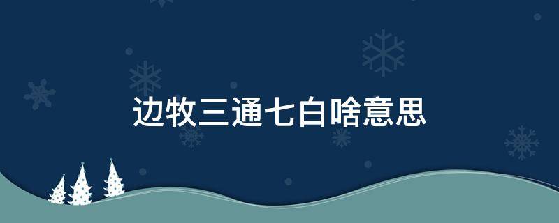 边牧三通七白啥意思 边牧三通七白是什么意思