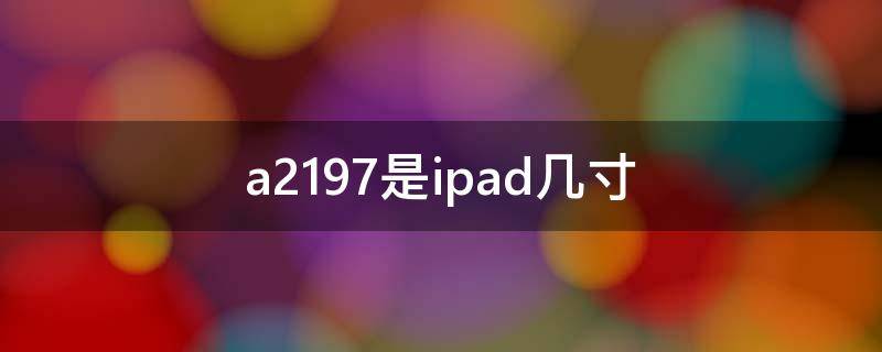 a2197是ipad几寸（ipada2197是什么尺寸）