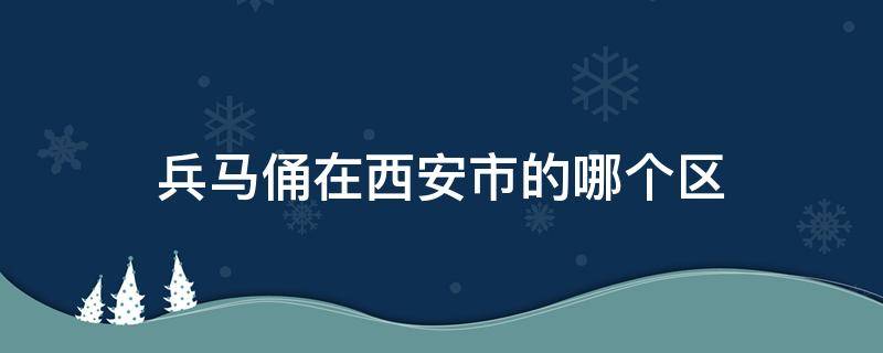 兵马俑在西安市的哪个区 西安兵马俑在哪个城市哪个区