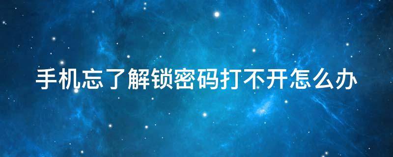 手机忘了解锁密码打不开怎么办 手机忘了解锁密码打不开怎么办vivo