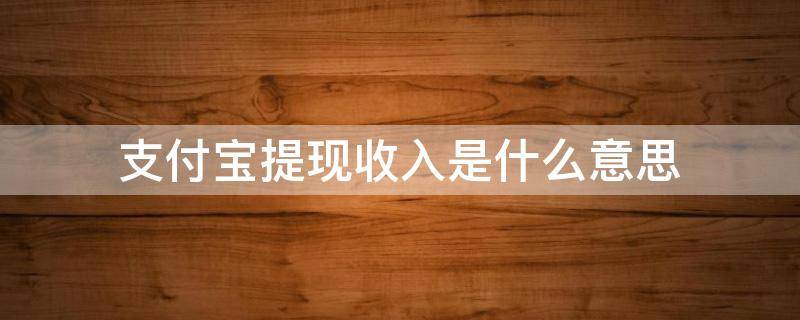 支付宝提现收入是什么意思 支付宝提现收入人民币是什么意思