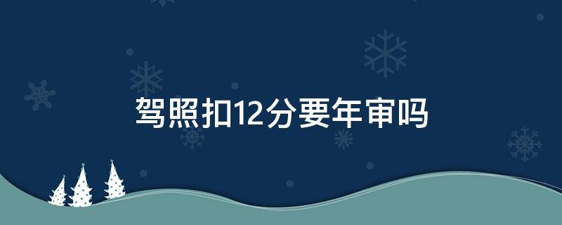 驾照扣12分要年审吗 驾照扣12分要审核吗