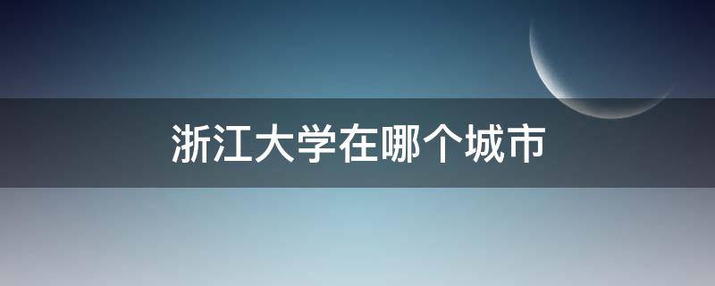 浙江大学在哪个城市（浙江工商大学在哪个城市）