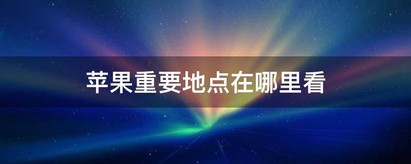 苹果重要地点在哪里看 苹果重要地点在哪里找