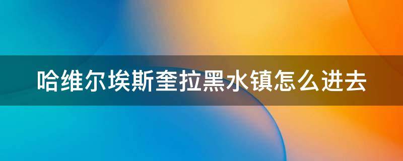 哈维尔埃斯奎拉黑水镇怎么进去（哈维尔埃斯奎拉任务）