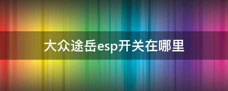 大众途岳esp开关在哪里（途岳有esp功能有按键吗）