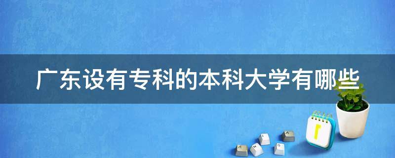 广东设有专科的本科大学有哪些（广东设有专科的本科院校）