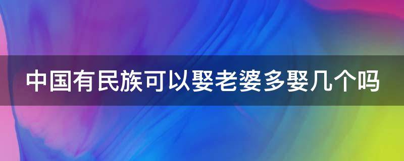 中国有民族可以娶老婆多娶几个吗 中国哪个民族可以娶几个老婆