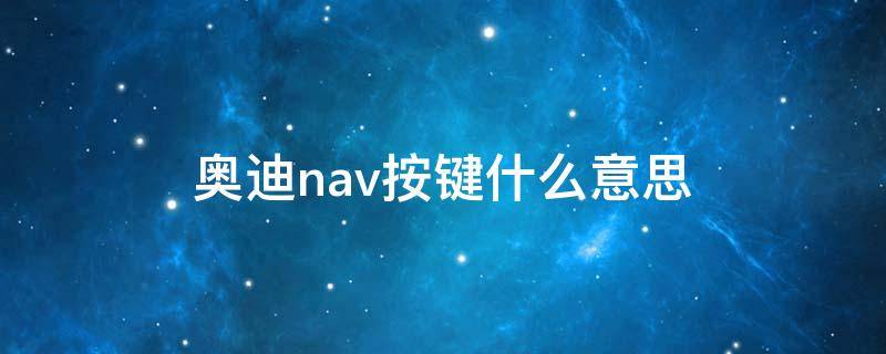 奥迪nav按键什么意思（奥迪nav是什么意思车上的）