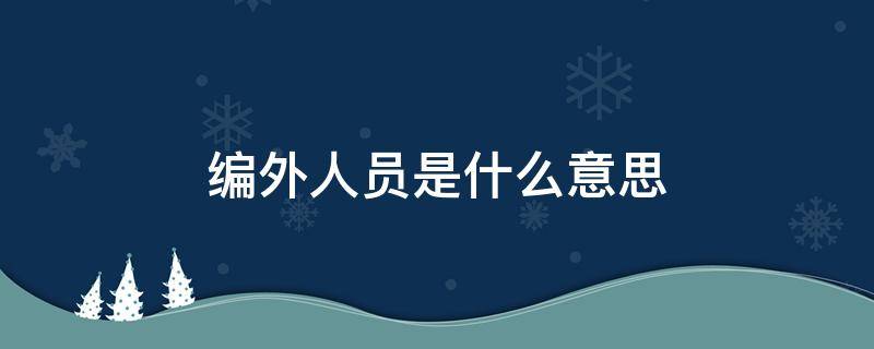 编外人员是什么意思 事业单位编外人员是什么意思