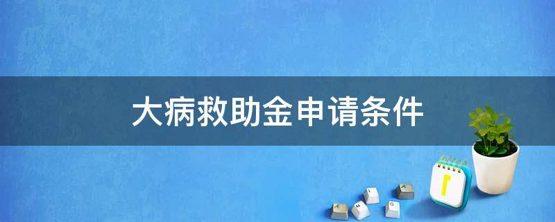 大病救助金申请条件（什么条件可以申请大病救助金）