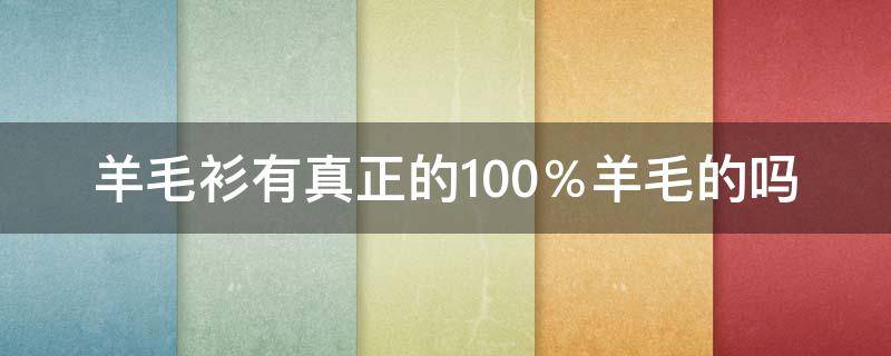 羊毛衫有真正的100％羊毛的吗（100多的羊毛衫）