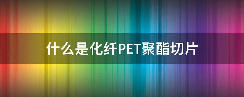 什么是化纤PET(聚酯切片)（pet树脂切片）