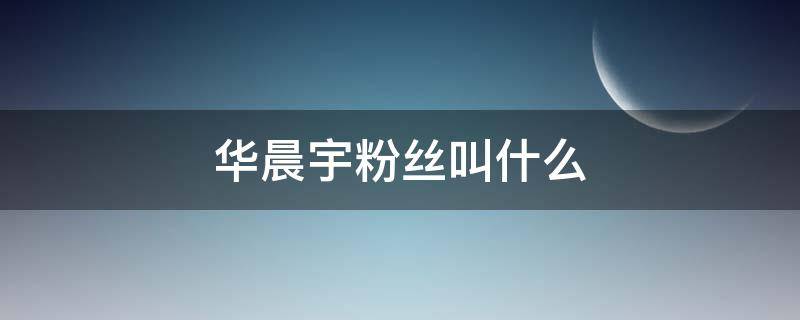 华晨宇粉丝叫什么（华晨宇粉丝叫什么名字）