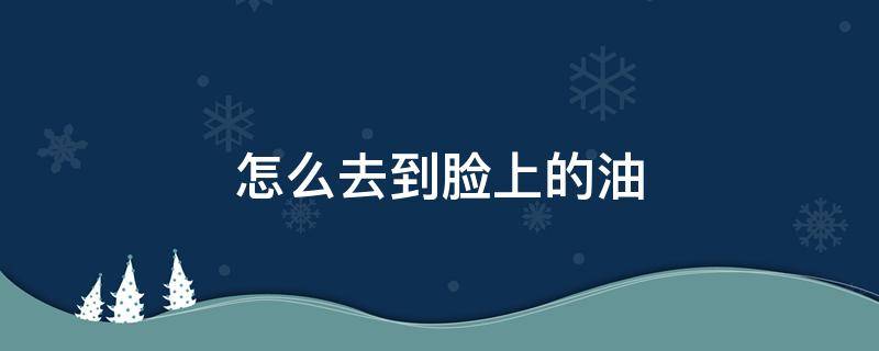 怎么去到脸上的油 怎么把脸上的油去除