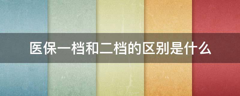 医保一档和二档的区别是什么 医保二档是什么意思