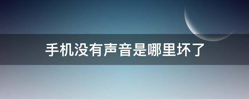 手机没有声音是哪里坏了（苹果手机没有声音是哪里坏了）