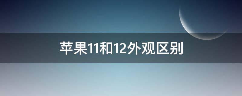 苹果11和12外观区别（苹果11和12外观区别摄像头）