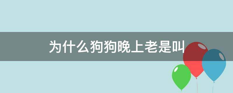 为什么狗狗晚上老是叫 为什么狗狗晚上老是叫迷信