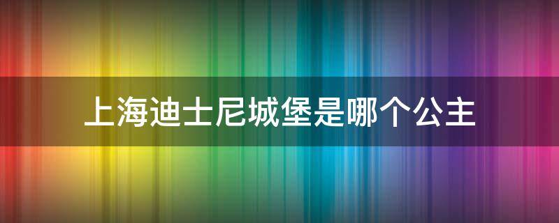 上海迪士尼城堡是哪个公主（上海迪士尼有几个公主）