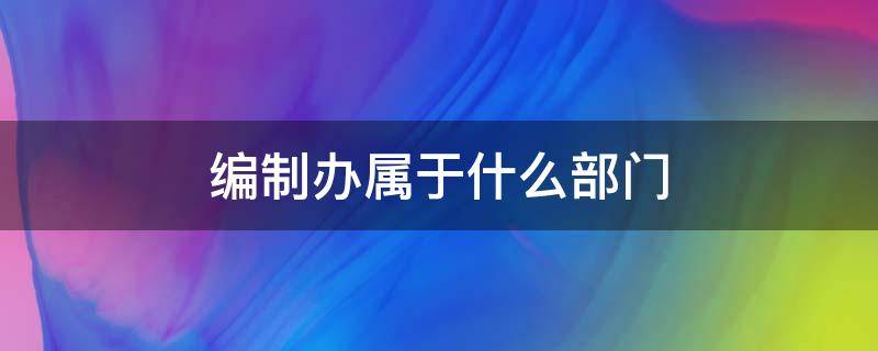 编制办属于什么部门（编制办是什么工作）