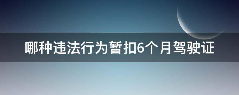 哪种违法行为暂扣6个月驾驶证（哪种违法行为暂扣六个月驾驶证）