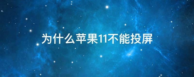 为什么苹果11不能投屏 为什么苹果11不能投屏小米电视