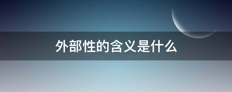 外部性的含义是什么 外部性指的是什么