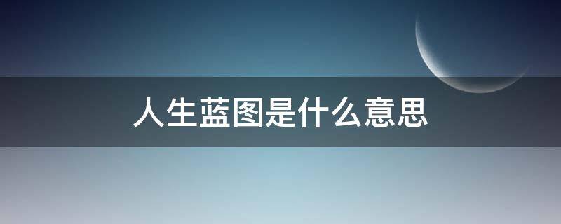 人生蓝图是什么意思（规划人生蓝图是什么意思）