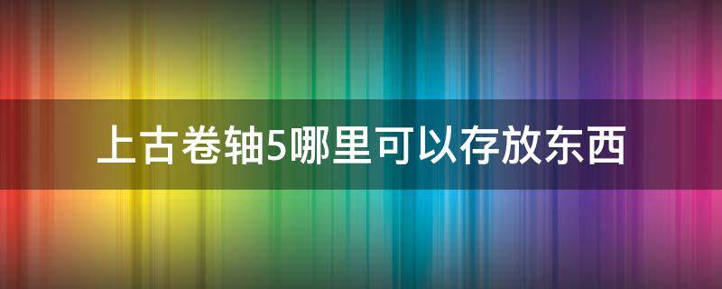 上古卷轴5哪里可以存放东西（上古卷轴5哪里存放物品）