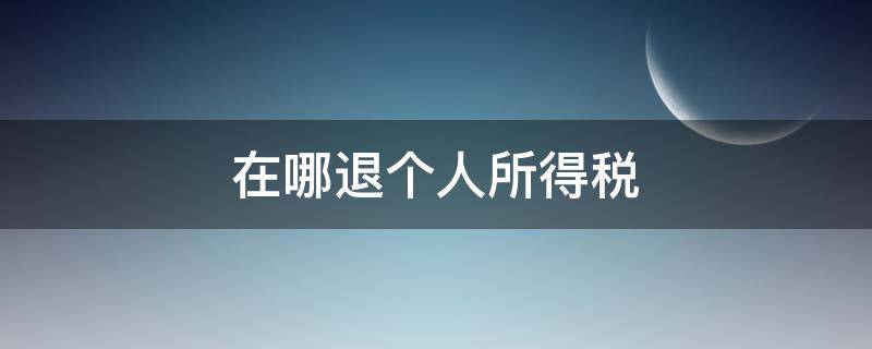 在哪退个人所得税 个人所得税退到哪里去了