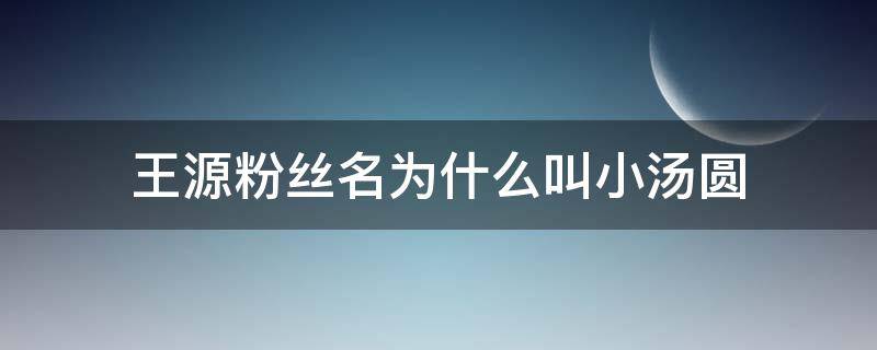 王源粉丝名为什么叫小汤圆 王源喜欢小汤圆叫他什么