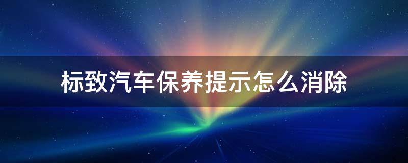 标致汽车保养提示怎么消除（标致车的保养灯怎么消）