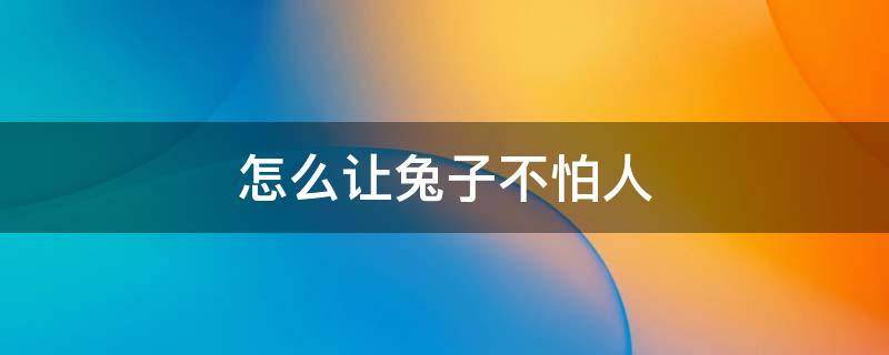 怎么让兔子不怕人（怎么能让兔兔不害怕人）